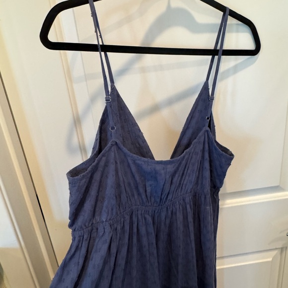 Blue Sleeveless Maxi Dress - slits at chest - Picture 8 of 8